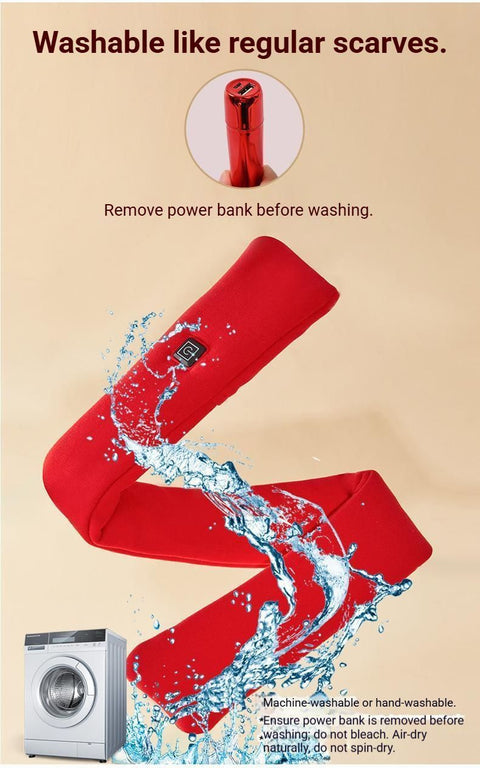 USB Rechargeable Graphene Heated Neck Warmer Red