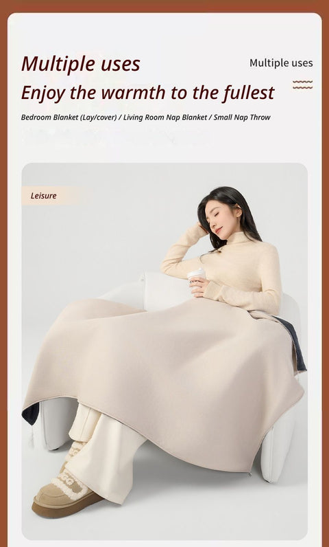 USB Washable Heated Shawl-No Power Bank Included-Green