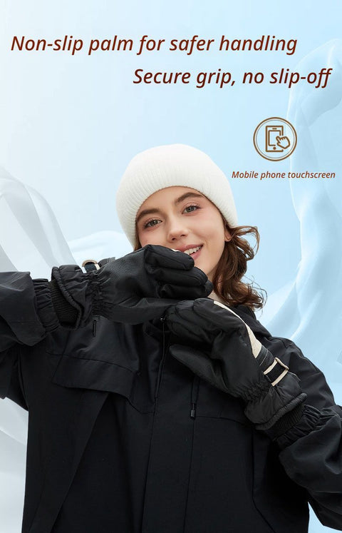 Winter Self-Heating Windproof Touchscreen Gloves-Blue Black