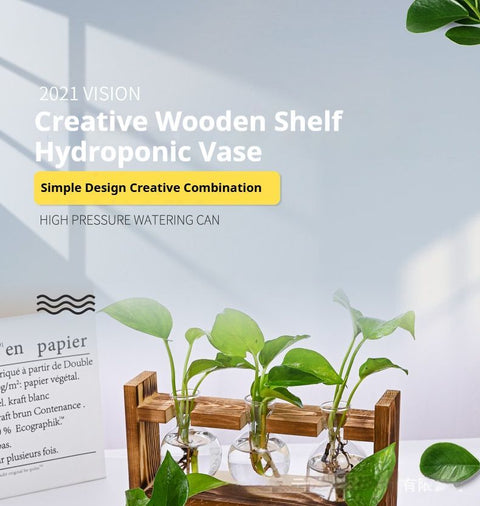 HydroponicWoodenFramewithSnap-On-DiamondTripleBottle