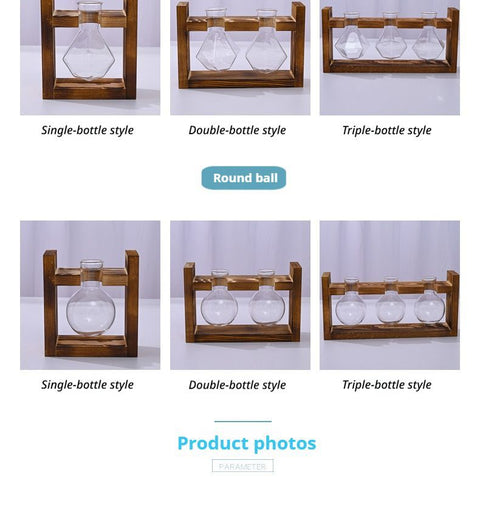 HydroponicWoodenFramewithSnap-On-DiamondTripleBottle