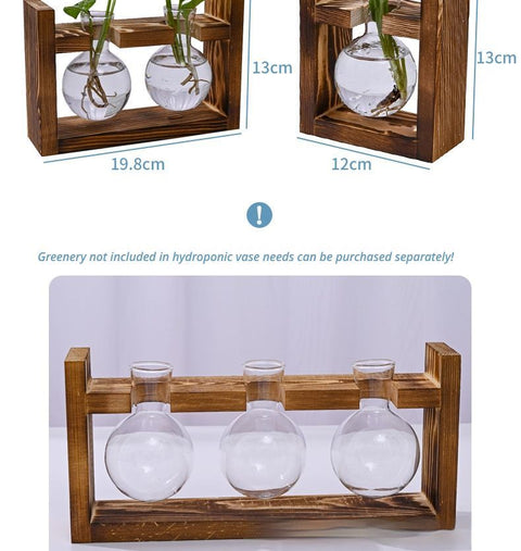 HydroponicSnap-OnWoodenStand-Heart-ShapedDoubleBottle