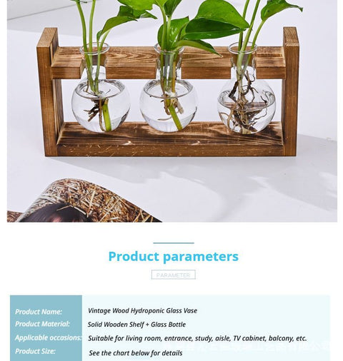 HydroponicWoodenFramewithSnap-On-SphericalSingleBottle