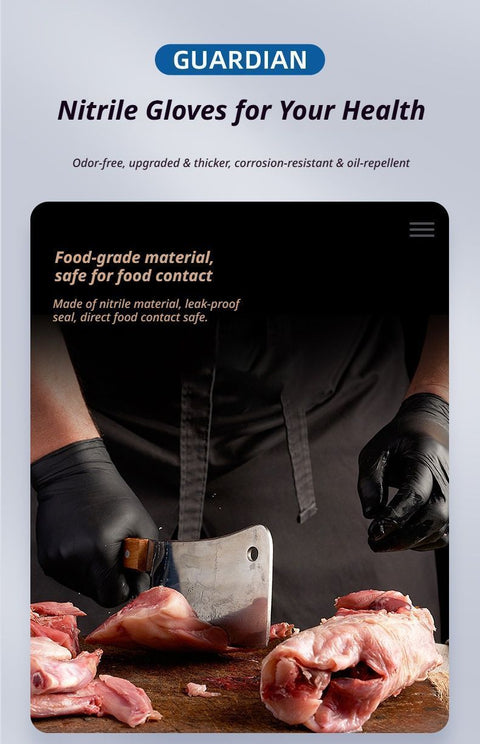 300Pcs Black Nitrile Gloves Small
