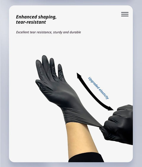 300Pcs Black Nitrile Gloves Small