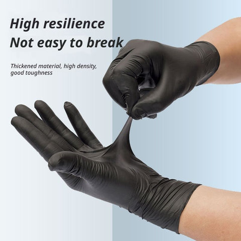 300Pcs Black Nitrile Gloves Medium