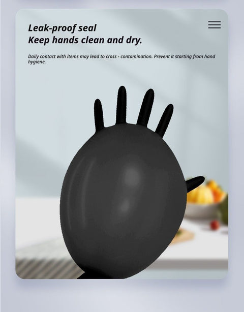 300Pcs Black Nitrile Gloves Medium