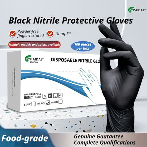 300Pcs Black Nitrile Gloves-Extra Large