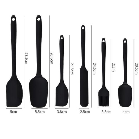 6Pcs Food-Grade Silicone Scraper Set, Baking Cream Spatulas (Blue)(2 set/12PCS)