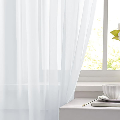 light purple Light Transparent Window Sheers, 2 Pieces, Multiple Sizes Available