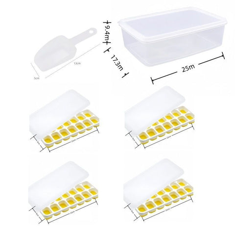 6Pcs 14-Grid Square Silicone Ice Cube Trays, Soft Bottom Ice Molds