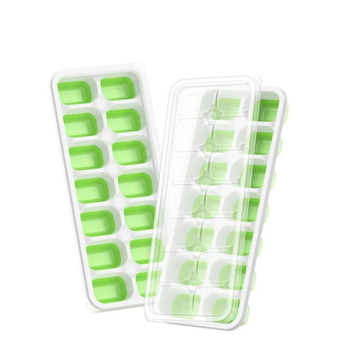 14 Grid Square Silicone Ice Tray, 4 Colors Soft Bottom Ice Making Mold