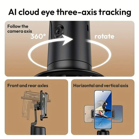 Mobile Cloud Auto-Tracking Smart Magic Stabilizer - AI Facial Recognition Desktop Phone Holder for Live Streaming
