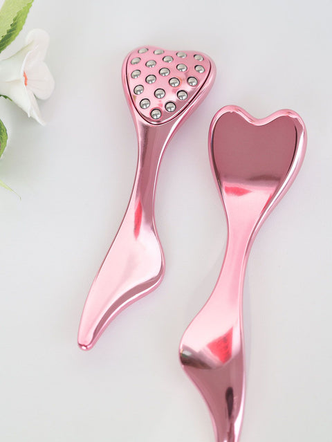 304 Stainless Steel Heart Shaped Roller Ball Massager: Face Lifting and Eye Soothing, Body Scraping and Relaxation, Lightweight and Portable, One Tool for Skincare and Body Care（black)