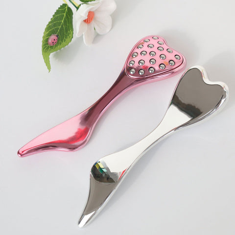 304 Stainless Steel Heart Shaped Roller Ball Massager: Face Lifting and Eye Soothing, Body Scraping and Relaxation, Lightweight and Portable, One Tool for Skincare and Body Care(silver)