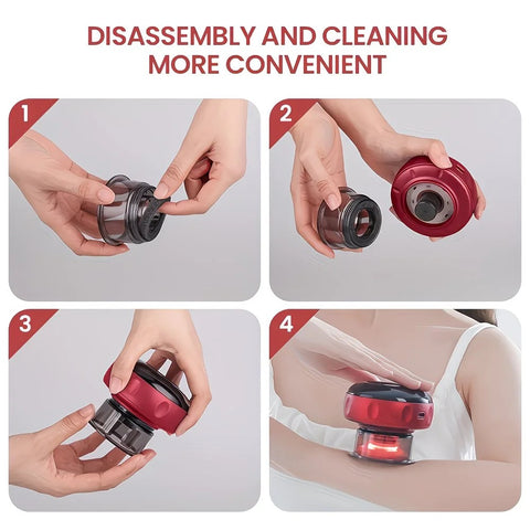 Smart Cupping Massager: Wireless & Portable/One-Button Pressure Release/12-Level Red Light Heat Therapy, Detachable & Easy to Clean, Full-Body Applicable for Circulation Boost, Revitalize Your Body and Mind at Home or On the Go,black