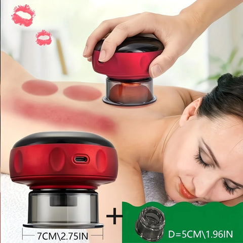 Blue Smart Cupping Massager: Wireless & Portable/One-Button Pressure Release/12-Level Red Light Heat Therapy, Detachable & Easy to Clean, Full-Body Applicable for Circulation Boost, Revitalize Your Body and Mind at Home or On the Go