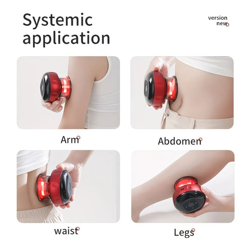 Blue Smart Cupping Massager: Wireless & Portable/One-Button Pressure Release/12-Level Red Light Heat Therapy, Detachable & Easy to Clean, Full-Body Applicable for Circulation Boost, Revitalize Your Body and Mind at Home or On the Go