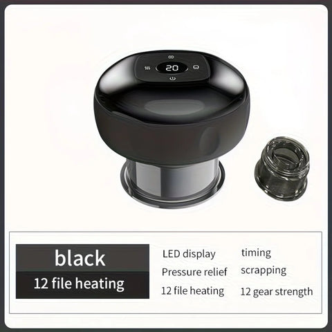 Blue Smart Cupping Massager: Wireless & Portable/One-Button Pressure Release/12-Level Red Light Heat Therapy, Detachable & Easy to Clean, Full-Body Applicable for Circulation Boost, Revitalize Your Body and Mind at Home or On the Go