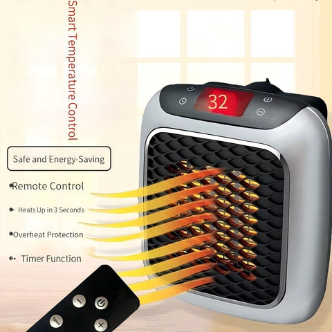 3-Second Heat Wall-Mounted Heater! Safe, Silent, Winter's "Little Sun"(GREY)
