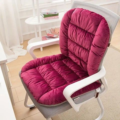 Winter Thick Fleece Seat & Back Cushion Set - 90cm Sofa Office Chair Warmer (YELLOW)