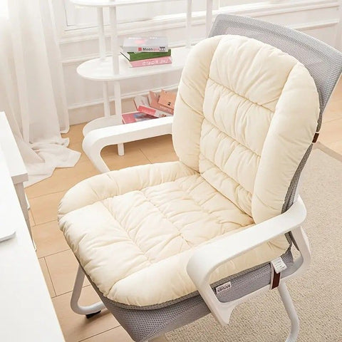 Winter Thick Fleece Seat & Back Cushion Set - 90cm Sofa Office Chair Warmer (YELLOW)