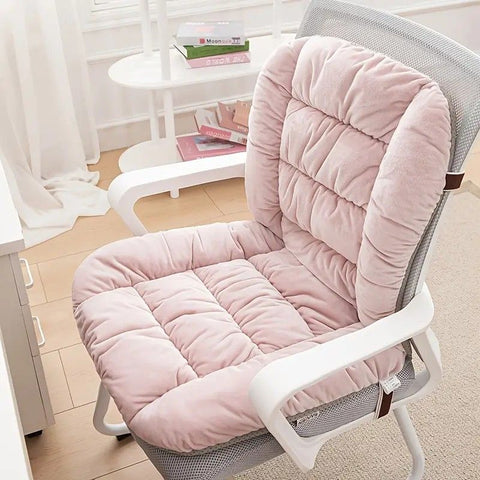 Winter Thick Fleece Seat & Back Cushion Set - 90cm Sofa Office Chair Warmer （khaki）