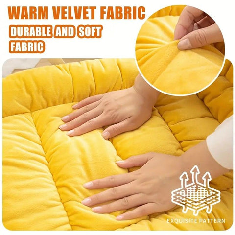 Winter Thick Fleece Seat & Back Cushion Set - 90cm Sofa Office Chair Warmer (PINK)