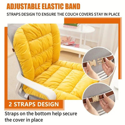 Winter Thick Fleece Seat & Back Cushion Set - 90cm Sofa Office Chair Warmer (PINK)