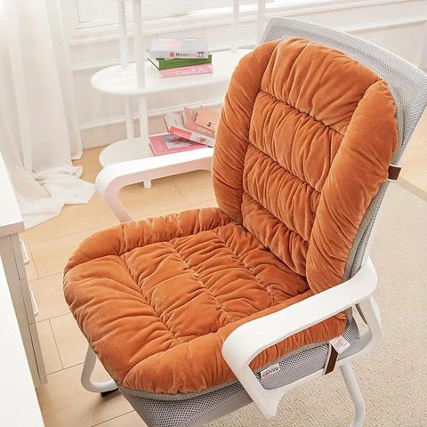 Winter Thick Fleece Seat & Back Cushion Set - 90cm Sofa Office Chair Warmer (PINK)