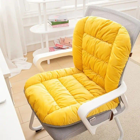 Winter Thick Fleece Seat & Back Cushion Set - 90cm Sofa Office Chair Warmer (PINK)