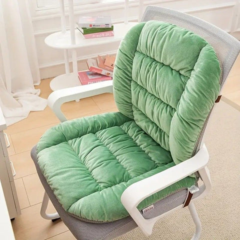 Winter Thick Fleece Seat & Back Cushion Set - 90cm Sofa Office Chair Warmer （wine red）