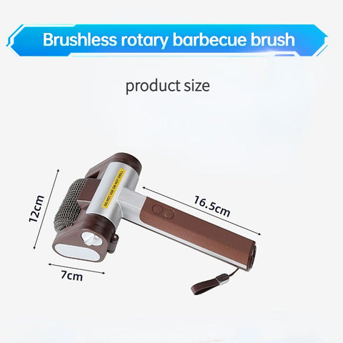LED-lit electric barbecue brush, rechargeable rotating cleaning, instantly cleans the grill after backyard BBQ, lazy cleaning essential.(gold)