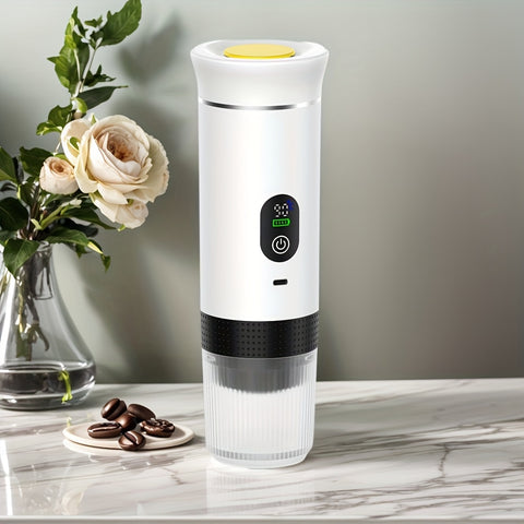 Portable 20Bar High - Pressure Extraction Coffee Machine, 80ml Stainless Steel Water Tank + Foldable Stand, Low - Battery Alert & Real - Time Temperature Control, Enjoy Barista - Quality Coffee on the Go, at Office or While Driving。black