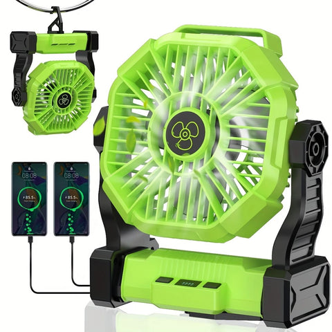 PINK 2-in-1 Portable Fan & Light, Quiet & Cool for Outdoor Use