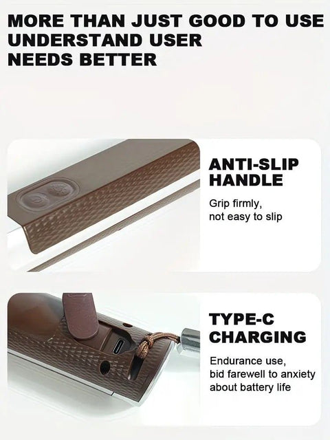 LED-lit electric barbecue brush, rechargeable rotating cleaning, instantly cleans the grill after backyard BBQ, lazy cleaning essential.(BROWN)