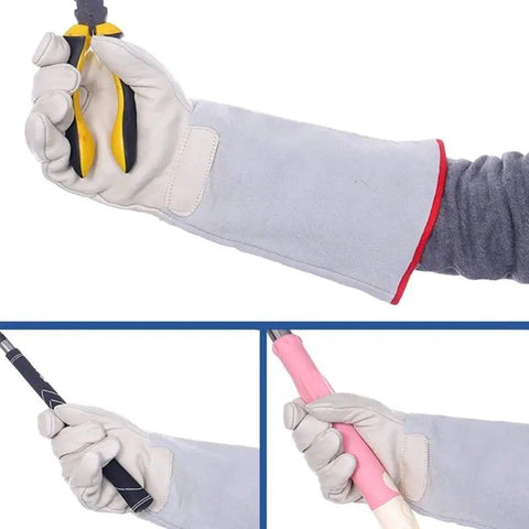 Thermal Leather Freezer Work Gloves – Thinsulate Lined, Kevlar Reinforced Cold Store & Outdoor Winter Safety Gloves(36cm/14.17in)