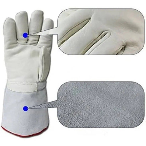 Thermal Leather Freezer Work Gloves – Thinsulate Lined, Kevlar Reinforced Cold Store & Outdoor Winter Safety Gloves(36cm/14.17in)