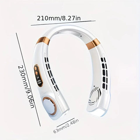 New Neck Hanging Fan Portable Mini USB Fan Personal Cooling Turbine Small Charging Quiet Lazy-Friendly.white