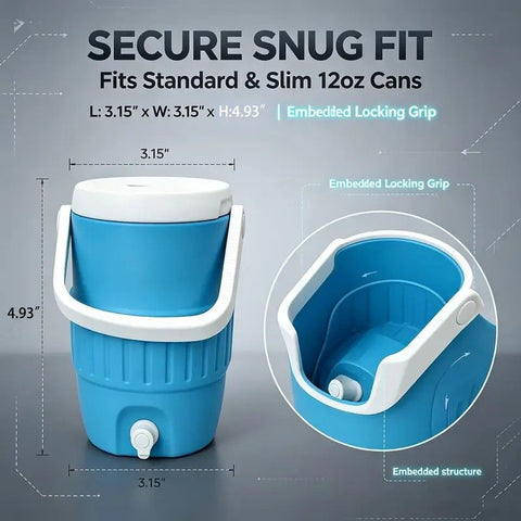 Can-style insulated drink holder, mini can cooling cup, portable double-layer lightweight travel camping outdoor insulating sleeve for soda, beer and other beverages.(BLUE)