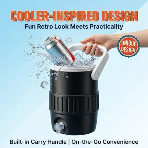 Can-style insulated drink holder, mini can cooling cup, portable double-layer lightweight travel camping outdoor insulating sleeve for soda, beer and other beverages.(BLACK)