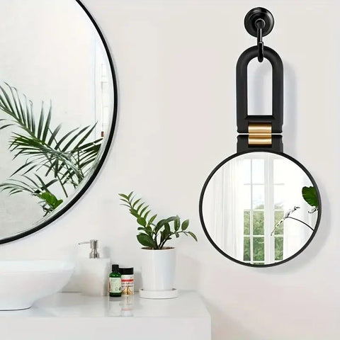 Double-sided Folding Makeup Mirror – 1X/50X Dual Magnification, 360° Rotatable and Foldable for Portability, Three Uses: Handheld, Desktop, Wall-mounted(GREEN)