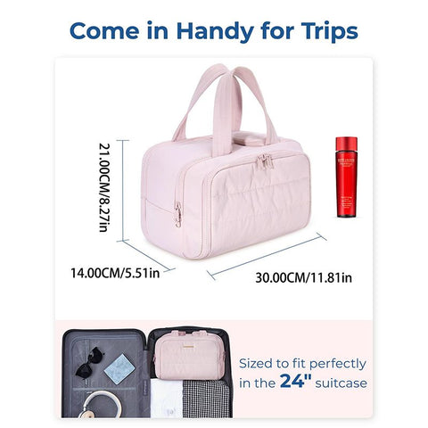 Travel Toiletry & Makeup Bag – Large Capacity Organiser Wash Bag with Compartments(YELLOW)