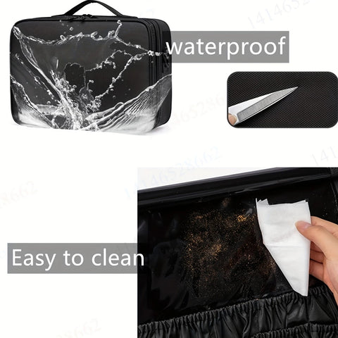 Professional Makeup Case: Flexible Zoning, Triple-tier Capacity, Your Hassle-free Travel Storage Partner.