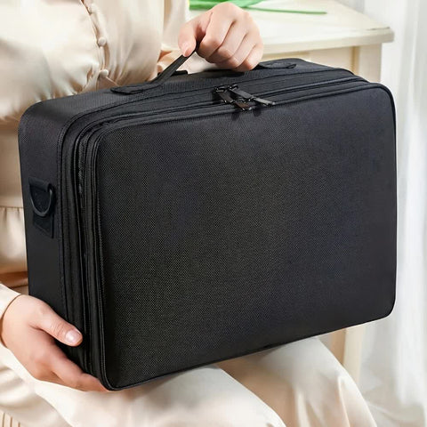 Professional Makeup Case: Flexible Zoning, Triple-tier Capacity, Your Hassle-free Travel Storage Partner.