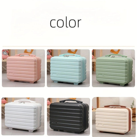 14 Inch Mini Makeup Case, Lightweight Cosmetic Travel Bag with Shoulder Strap & Zipper Closure(pink)