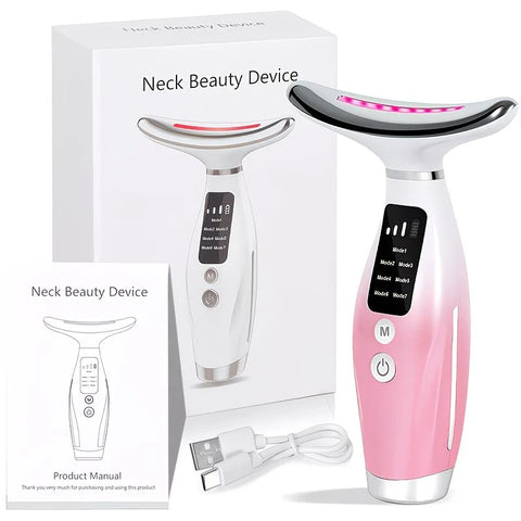 Rechargeable Facial and Neck Beauty Device, 7-Mode Facial Massage, the Perfect Gift for Women and Girls