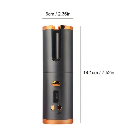 Gray gold Automatic Hair Curling Wand, Tangle-Free Design, Portable USB Charging Rotating Curling Iron with Ceramic Barrel, Suitable for Long Hair, Fast, Ideal for Hairstyling