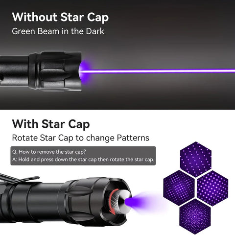 1 piece Green High-Power Green Laser Pointer, Laser Pointer for Indoor Meetings, Tactical Laser Flashlight for Outdoor Camping and Hiking