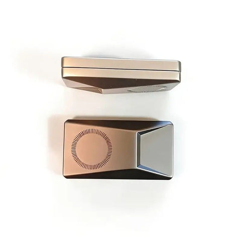 Zinc Alloy Cyber Pusher Click Coin, Mini Metal Fingertip Stress Reliever, EDC Crisp Click Sound Office Desk Toy(khaki)